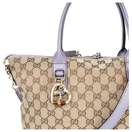 Gucci-Bolso tote Gucci con monograma y corazón con GG-Castaño