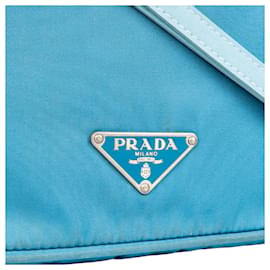 Prada-Prada Triangle Blaue Schultertasche-Schwarz