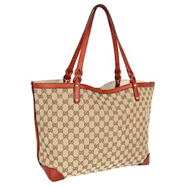 Gucci-Gucci – Shopper-Tasche aus Canvas mit GG-Monogramm-Beige