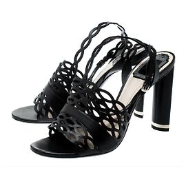 Sandali Christian Dior Tattoo in pelle nera Nero