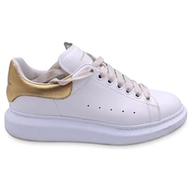 Alexander Mcqueen-Zapatillas con cordones blancas y doradas Talla de zapatos 40-Blanco