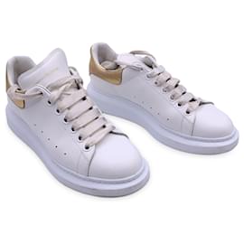 Alexander Mcqueen-Taglia delle scarpe da ginnastica stringate bianche e dorate 40-Bianco