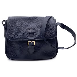 Emanuel Ungaro Bolsa de ombro mensageiro com aba de couro preto vintage Ungaro Preto