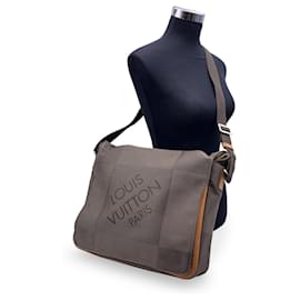 Louis Vuitton-Borsa a tracolla messenger in tela Damier Geant Terre-Marrone