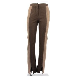 Calças Burberry T.UK 6 Lã Marrom