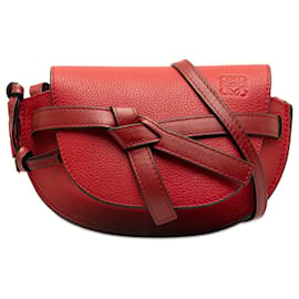 Loewe-LOEWE Mini sac Gate en cuir rouge-Rouge