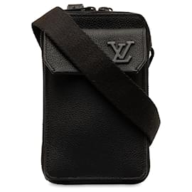 Louis Vuitton-Pochette de téléphone aérogramme noire Louis Vuitton-Noir