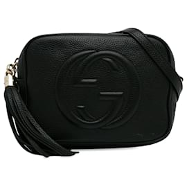 Gucci-Gucci Petit sac à bandoulière Soho Disco en cuir noir-Noir