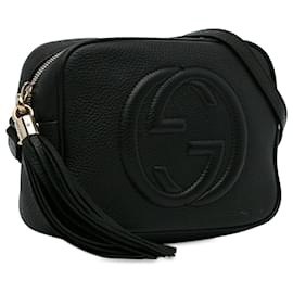 Gucci-Gucci Petit sac à bandoulière Soho Disco en cuir noir-Noir