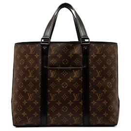 Louis Vuitton-Tote de fin de semana Macassar con monograma marrón de Louis Vuitton PM-Castaño