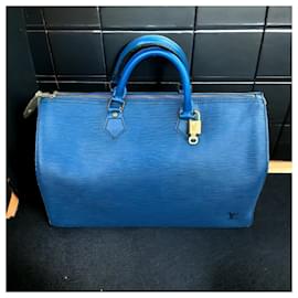 Louis Vuitton-Vintage Blue Epi Louis Vuitton Speedy 35-Blue