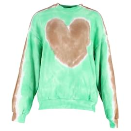 Acne-Acne Studios Heart Tie-Dye Sweatshirt in Green Organic Cotton-Green