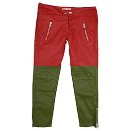 Isabel Marant-Isabel Marant x H&M Waxed Biker Jeans in Red Cotton-Red