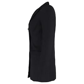 Acne-Acne Studios Center Twill Long Jacket in Black Cotton-Black