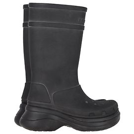 Balenciaga Crocs™ Boot in Black Rubber Black