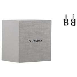 Balenciaga-Boucles d'oreilles Balenciaga B Chain XS en Métal Argenté-Argenté