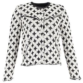 IRO Printed Evening Jacket in Black and White Wool White