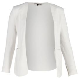 Theory Open-Front Evening Jacket in White Cotton White