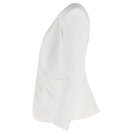 Theory-Theory Open-Front Evening Jacket in White Cotton-White