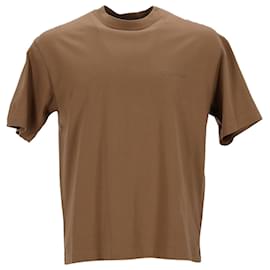Balenciaga-Balenciaga Logo-Embroidered T-shirt in Brown Cotton-Brown