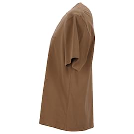 Balenciaga-Camiseta Balenciaga con logo bordado en algodón marrón-Castaño