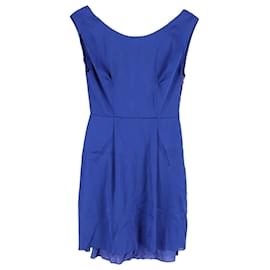 Acne-Acne Studios Betty Fluid Satin Mini Dress in Blue Polyester-Blue