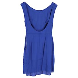 Acne-Acne Studios Mini-robe fluide en satin Betty en polyester bleu-Bleu