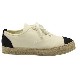 Espadrilles Chanel Riviera en toile blanche Blanc