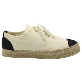 Chanel-Chanel Riviera Espadrille Sneakers in White Canvas-White