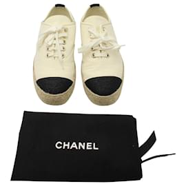 Chanel-Chanel Riviera Espadrille Sneakers in White Canvas-White