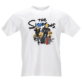 Camiseta gráfica Balenciaga x Los Simpson de algodón blanco Blanco