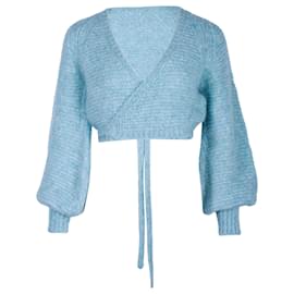 Chanel-Cardigan corto avvolgente Chanel in lana turchese-Altro