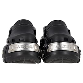 Balenciaga-Balenciaga Mule HardCrocs™ en caoutchouc noir-Noir