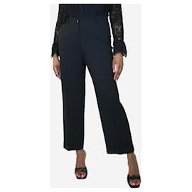 Etro-Black jacquard patterned trousers - size UK 16-Black