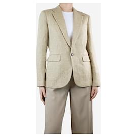 Ralph Lauren-Neutral single-buttoned linen blazer - size UK 10-Other