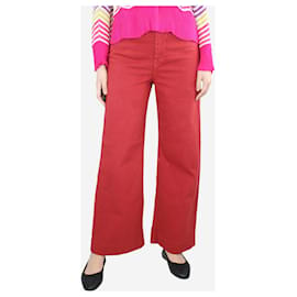 G. Kero-Red high-waisted wide-leg trousers - size UK 12-Red