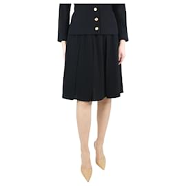 Autre Marque-Black pleated wool skirt - size UK 18-Black