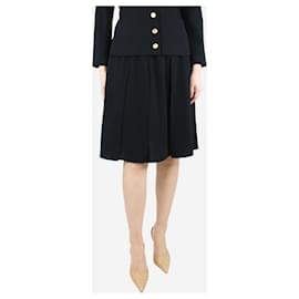 Autre Marque-Black pleated wool skirt - size UK 18-Black