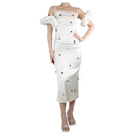 Jacquemus-Vestido midi color crema con mangas abullonadas - talla UK 8-Crudo