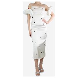 Jacquemus-Vestido midi color crema con mangas abullonadas - talla UK 8-Crudo