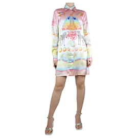 Casablanca-Multicolour silk all-over printed shirt dress - size UK 8-Multiple colors