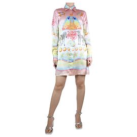 Casablanca Robe chemise imprimée en soie multicolore - taille UK 8 Multicolore