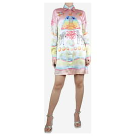 Casablanca-Vestido camisa multicolor estampado em seda - tamanho UK 8-Multicor