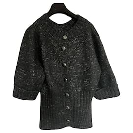 Chanel-Botones de CC, pasarela, globalización, suéter.-Negro