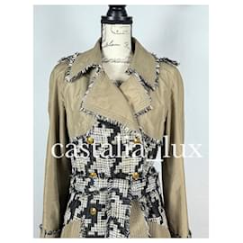 Chanel-9K $ Seltenste CC-Knöpfe Tweed-Trenchcoat-Mehrfarben