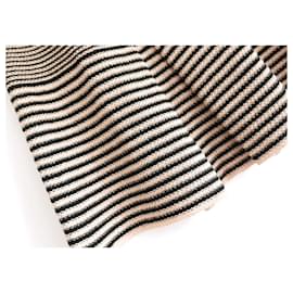 Chanel-Saia evasê de tricô de papel/algodão/seda da coleção Resort 2015 da Chanel.-Preto,Bege,Camelo