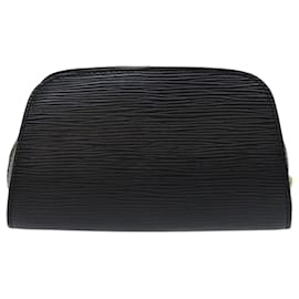 Louis Vuitton-LOUIS VUITTON Epi Dauphine PM Pouch Black M48442 LV Auth 68709-Black