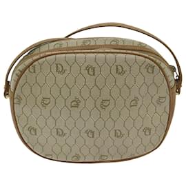 Christian Dior-Christian Dior Honeycomb Canvas Umhängetasche PVC Leder Beige Auth Ar11540-Beige
