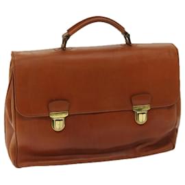 Prada-PRADA Hand Bag Leather Brown Auth bs12617-Brown