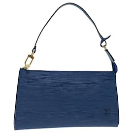 Louis Vuitton-Estuche LOUIS VUITTON Epi Pochette Accessoires Azul M52985 LV Auth 66974-Azul